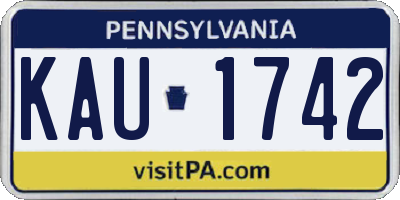 PA license plate KAU1742