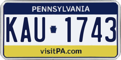 PA license plate KAU1743