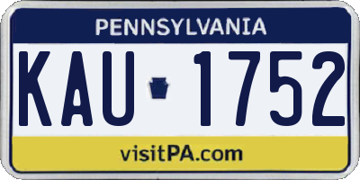 PA license plate KAU1752