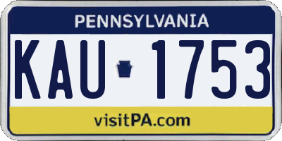 PA license plate KAU1753
