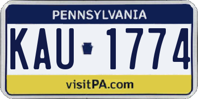 PA license plate KAU1774