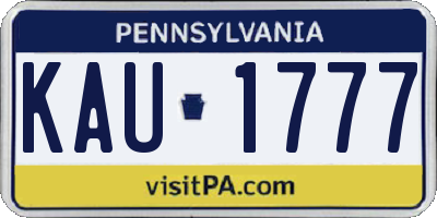 PA license plate KAU1777
