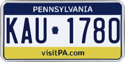 PA license plate KAU1780