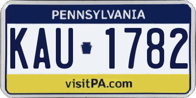 PA license plate KAU1782
