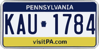 PA license plate KAU1784
