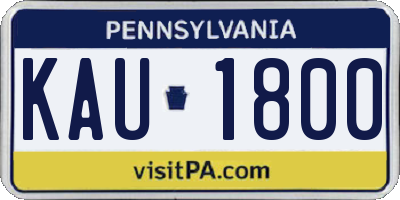 PA license plate KAU1800