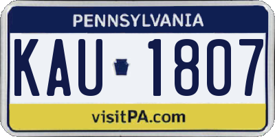PA license plate KAU1807