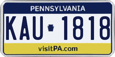 PA license plate KAU1818