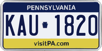 PA license plate KAU1820