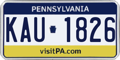 PA license plate KAU1826