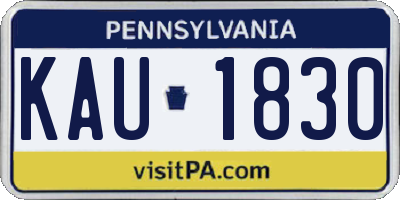 PA license plate KAU1830