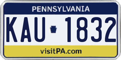 PA license plate KAU1832