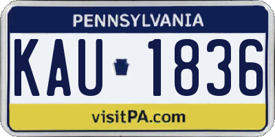 PA license plate KAU1836