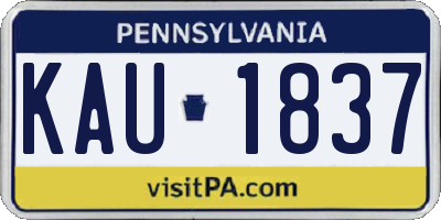 PA license plate KAU1837
