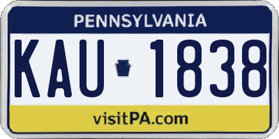PA license plate KAU1838