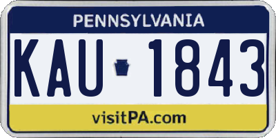 PA license plate KAU1843