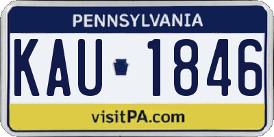 PA license plate KAU1846