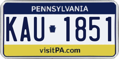PA license plate KAU1851