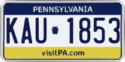 PA license plate KAU1853