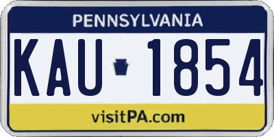 PA license plate KAU1854