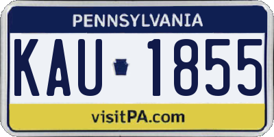 PA license plate KAU1855
