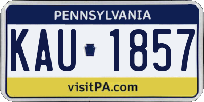 PA license plate KAU1857
