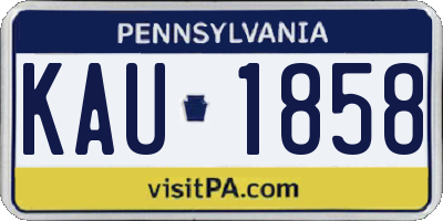 PA license plate KAU1858