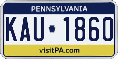 PA license plate KAU1860