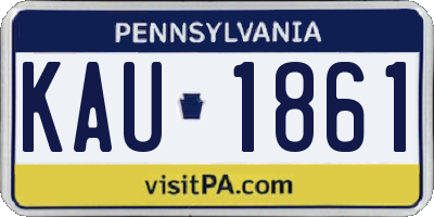 PA license plate KAU1861
