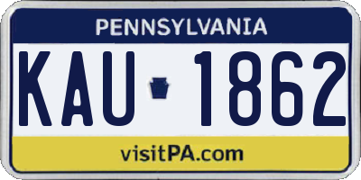 PA license plate KAU1862