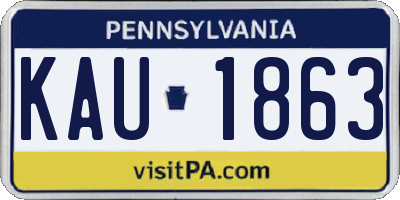PA license plate KAU1863