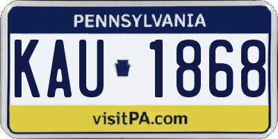 PA license plate KAU1868