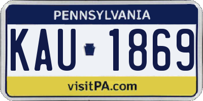 PA license plate KAU1869