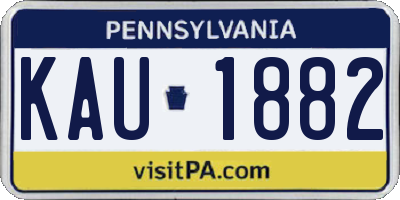 PA license plate KAU1882