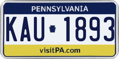 PA license plate KAU1893