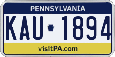 PA license plate KAU1894