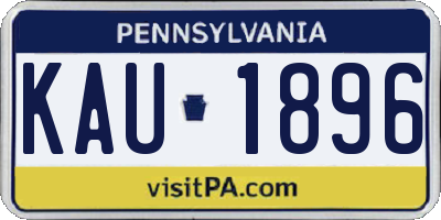 PA license plate KAU1896