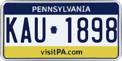 PA license plate KAU1898