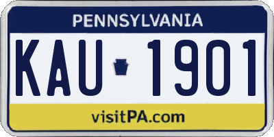 PA license plate KAU1901