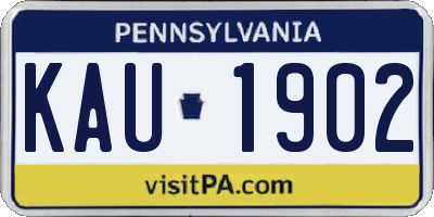 PA license plate KAU1902