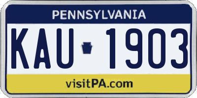 PA license plate KAU1903