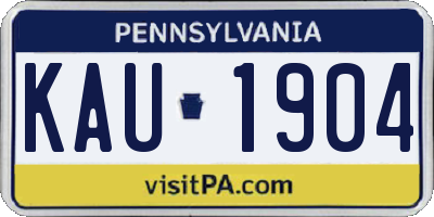PA license plate KAU1904