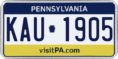 PA license plate KAU1905