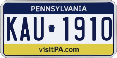 PA license plate KAU1910