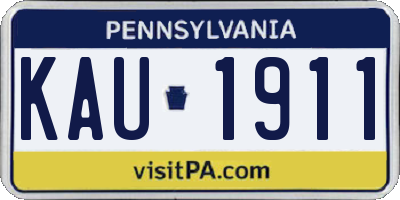 PA license plate KAU1911
