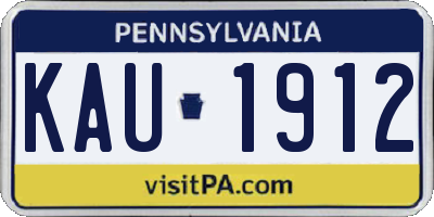 PA license plate KAU1912