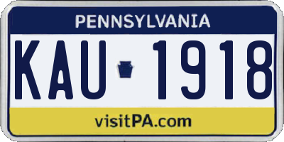 PA license plate KAU1918