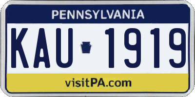 PA license plate KAU1919