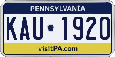 PA license plate KAU1920