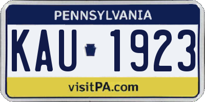 PA license plate KAU1923